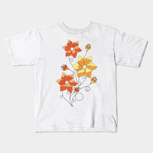 Orange Petunias Kids T-Shirt